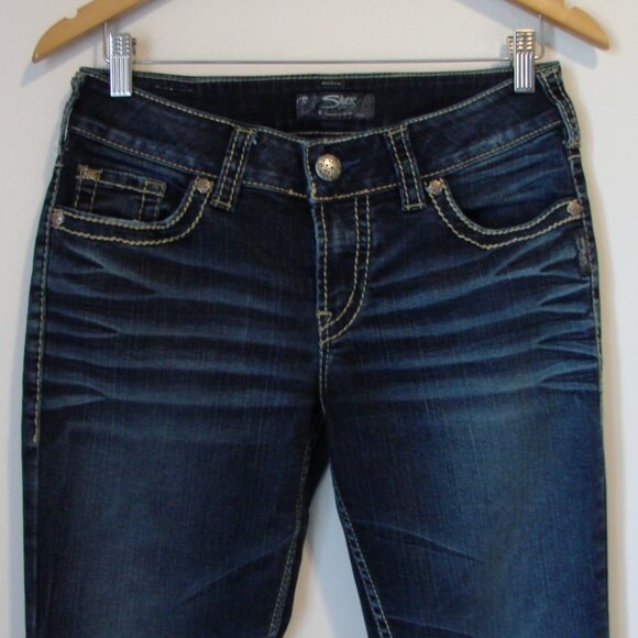 Silver Suki Slim Jeans Dark Wash Skinny Straight Tall Size 28 W28 L31 - Picture 3 of 15